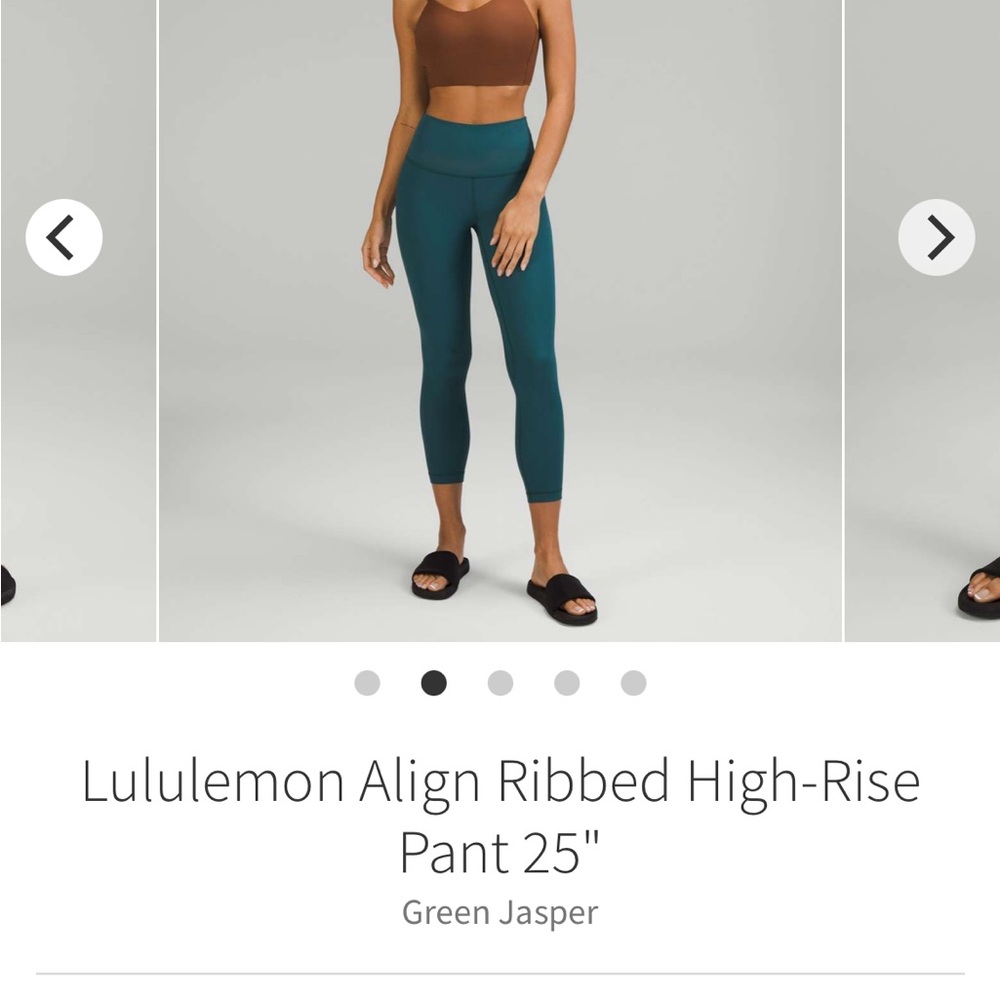 Lululemon Green Jasper Ribbed High-Rise Leggings